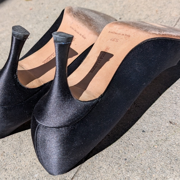 Manolo Blahnik Black Heels with Crystal Accents - Picture 11 of 12